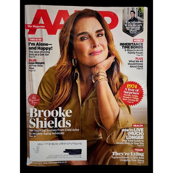 AARP Magazine April May 2024 Brooke Shields Inheritance Bombs Lose Weight - Picture 1 of 9